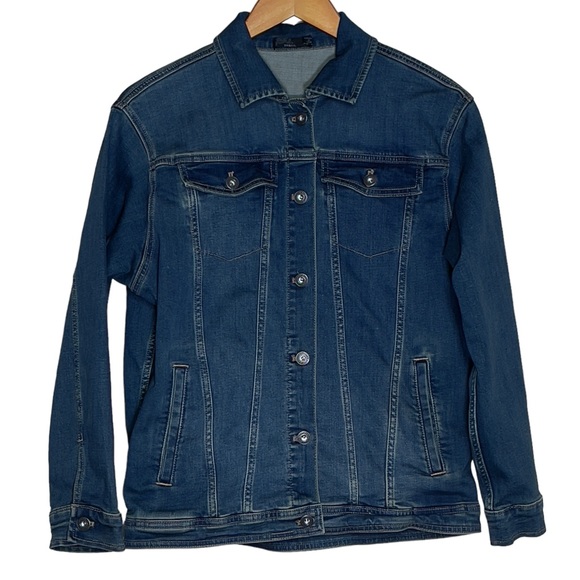 Prana Detra Womens Size Small Denim Trucker Jacket - Picture 2 of 10